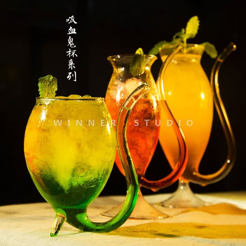 Vampire wine glass, creative long mouth filtered crystal glass, rat cup, personalized bar molecular cocktail cup