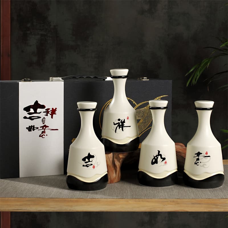 1 Jin Creative Ceramic Empty Wine Bottle Liquor Bottle Wine Jar Jingdezhen Bottle Factory Gift Box