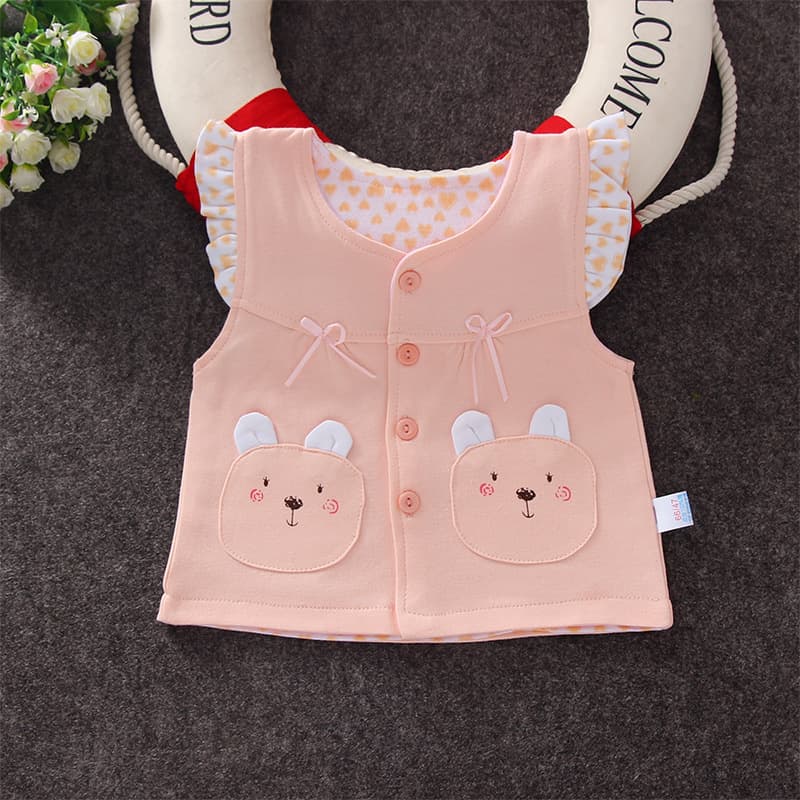 Newborn Vest 3-6-9 Months, Baby Double Layer Cotton Padded Vest, Infant Clothing