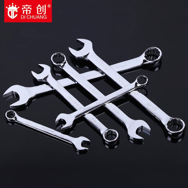 DICHUANG Brand Dual-Purpose Wrench Double-End Open End and Spline Drive Fixed Jaw Eyeglass Wrench, Manual Multi-Specification Hardware Tools