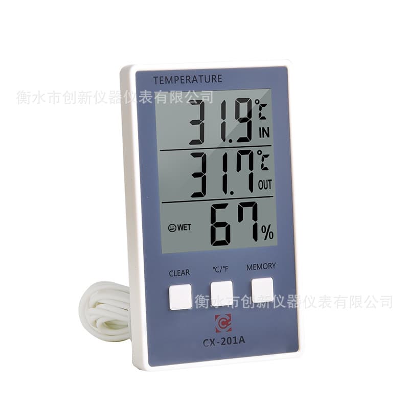 CX-201A Indoor Outdoor Electronic Hygrometer Aquarium Thermometer Simultaneous Display
