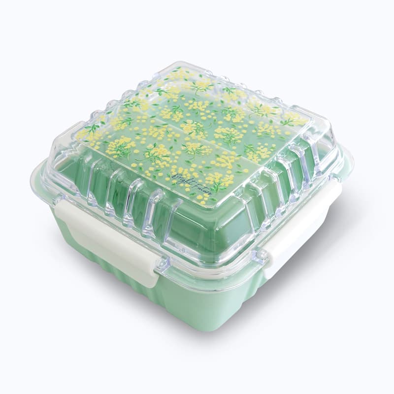 Plastic Japanese-Style Lunch Box for Students, Square Plastic Lunch Box