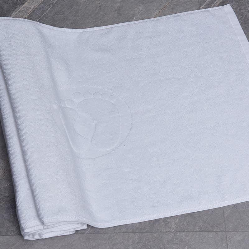 Inn Bathroom Bath Mat, Thick Cotton Large White Hotel Bath Mat E18