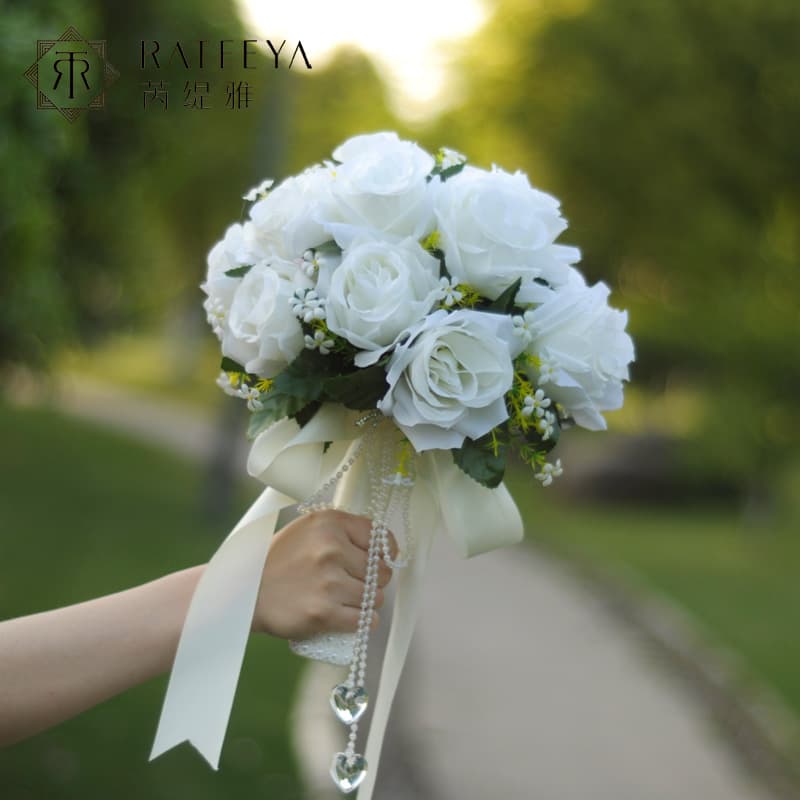Korean Style Wedding Bouquet Simulation Flowers Handheld Bouquet Photography Props For Bridal Studio Portraits