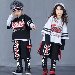 Children's Street Dance Clothes for Boys, Hip Hop Dance Wear, Jazz Dance Performance Costume for Girls