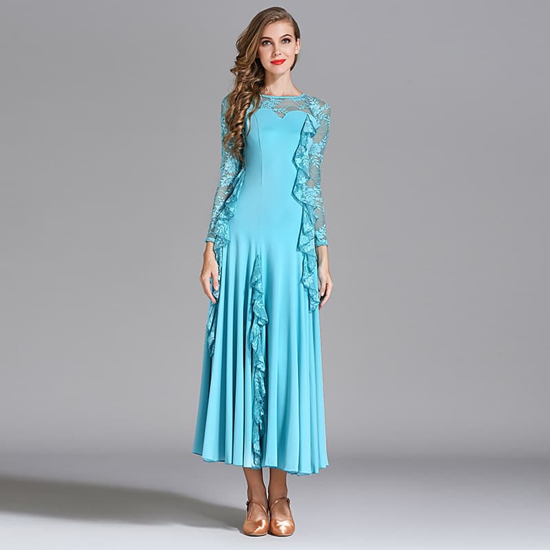 Yilin Feier Lace Waterfall! New Style Modern Dance Dress S9038 Ballroom Dance Dress Dress Practice Clothing