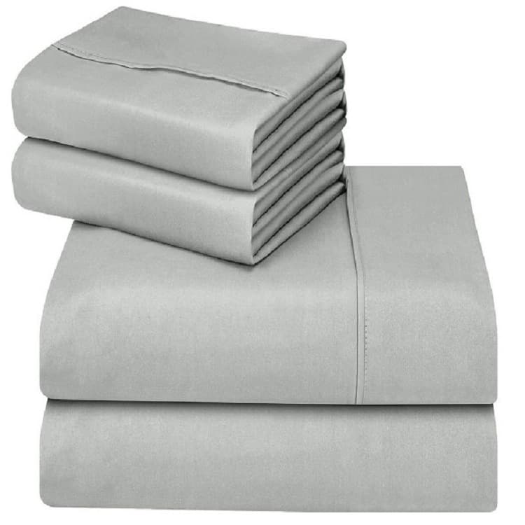 Vio Amazon eBay Home Textile Solid Color Insert Stripe Cross-border Trade Four-piece Set Bed Sheet Set