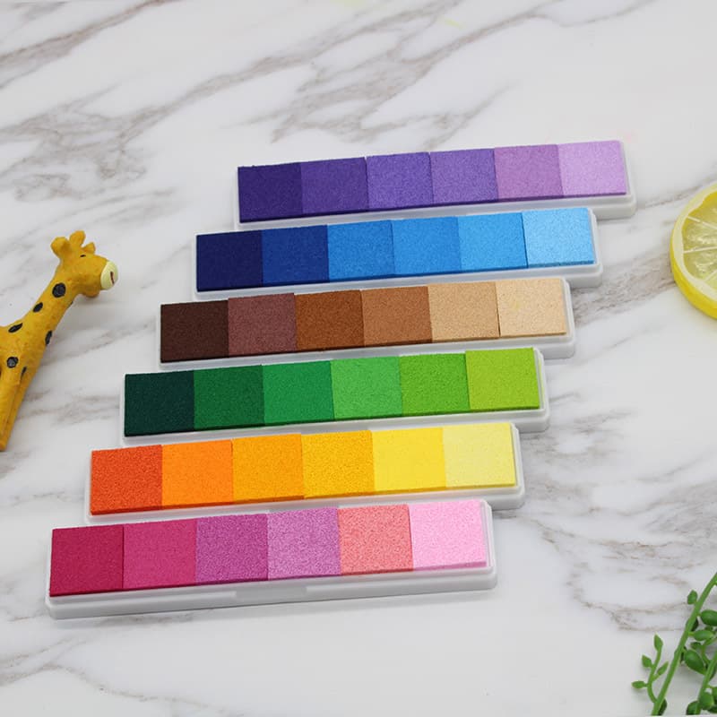 Long strip of gradient candy-colored children's ink pad, DIY gradient multi-color ink pad, finger painting fingerprint ink pad
