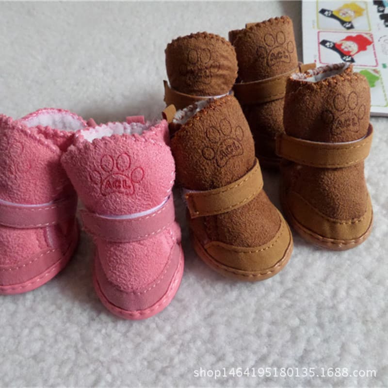 Factory Direct Wholesale Dog Shoes Snow Boots for Bichon, Chihuahua, and Other Pets, Lambswool Dog Slippers