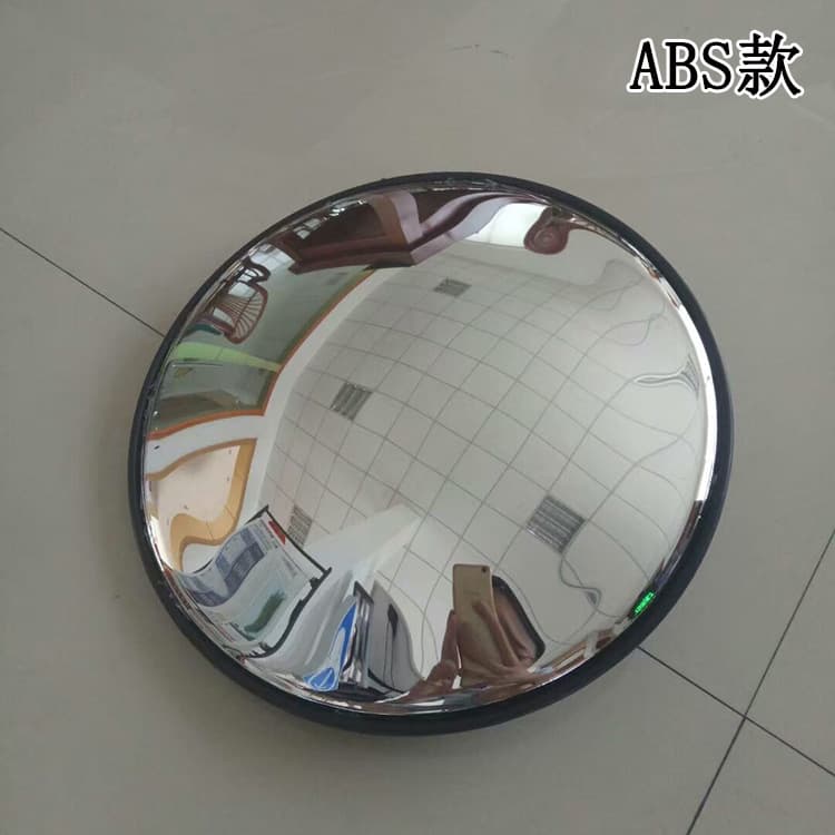 30cm Black and Orange Indoor Impact-Resistant Wide-Angle Mirror, Security Convex Mirror, Anti-Theft Soft Spherical Mirror, Fisheye