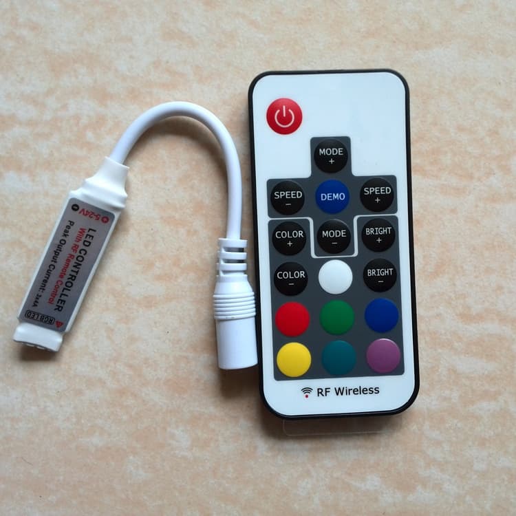 Manufacturer Direct Sales RF Mini LED Light Controller, 17-Key RGB Light Strip RF Signal Synchronization Controller