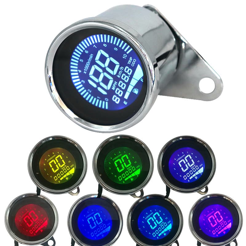 12V Motorcycle Modification Instrument Colorful 7-Speed Tachometer Odometer Speed Oil Level Gauge for Motorcycle Accessories