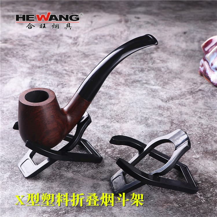 Hewang smoking accessories briar pipe stand ebony pipe base X-shaped plastic pipe holder foldable rack