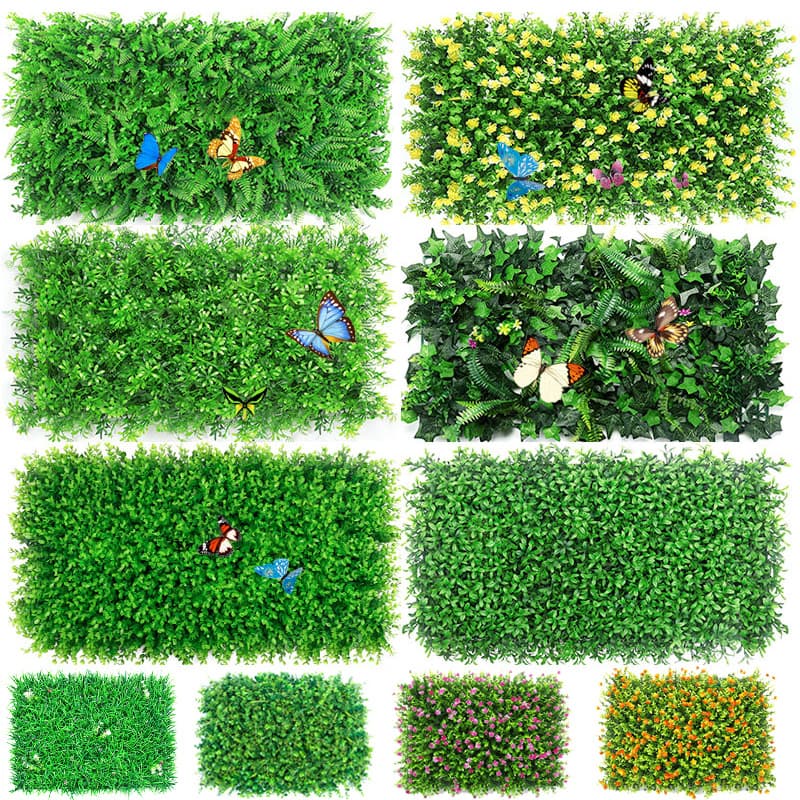 Background Wall Artificial Green Plant Wall Plastic Fake Grass Greenery Decorative Green Lawn Floral Background Plant Wall