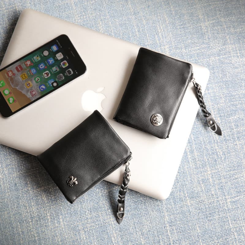 Genuine Leather Wallet Men's Compact Casual Short Style Top Layer Cowhide Leather Money Clip Wear Resistant Anti-Theft Daily Use