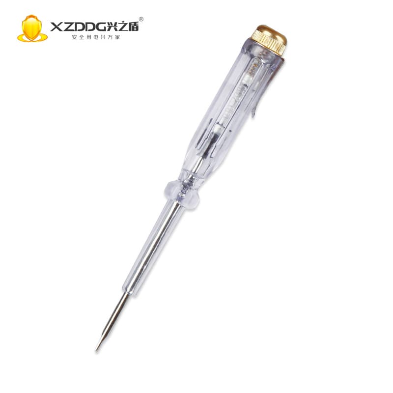 Factory Wholesale Voltage Tester Pen Flathead Screwdriver Contact Type with Clip Electrician Test Pen Household Voltage Detector