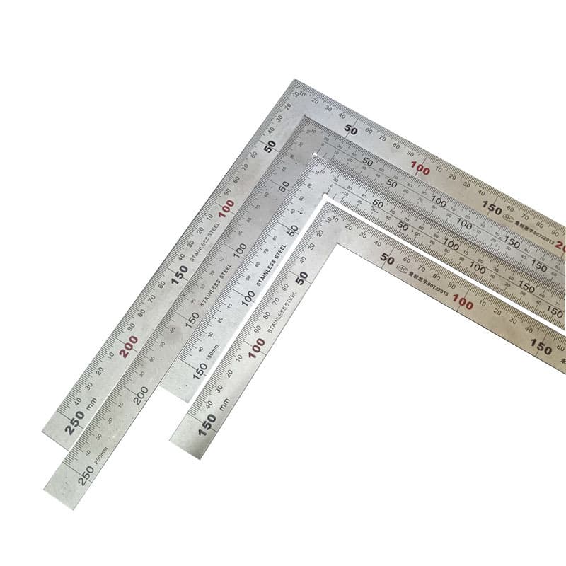 Straight Angle Ruler Stainless Steel 90 Degree Thickened Woodworking Angle Ruler Steel L-Type Angle Ruler Aluminum Alloy Combination Angle Ruler