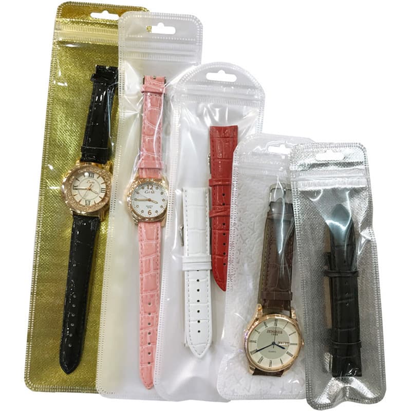 Spot Watch with Slim Packaging Bag Translucent Strip Plastic Self-Sealing Bag Keychain Jewelry Sealing Pouch