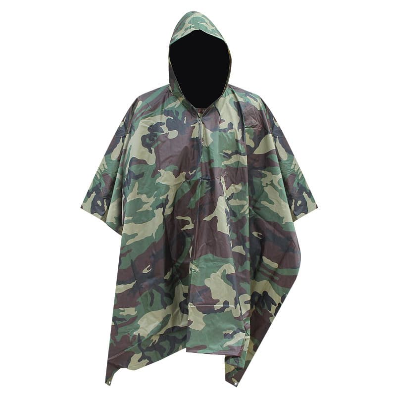 Three-in-One Multi-functional Creative Camouflage Fashion Poncho Raincoat Adult Waterproof Outdoor Riding Factory Direct