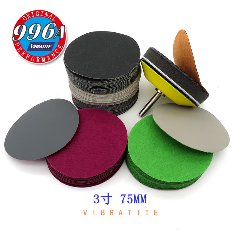 3-inch 75mm Round Disc Water Sandpaper with Flocked Backing for Dry and Wet Sanding