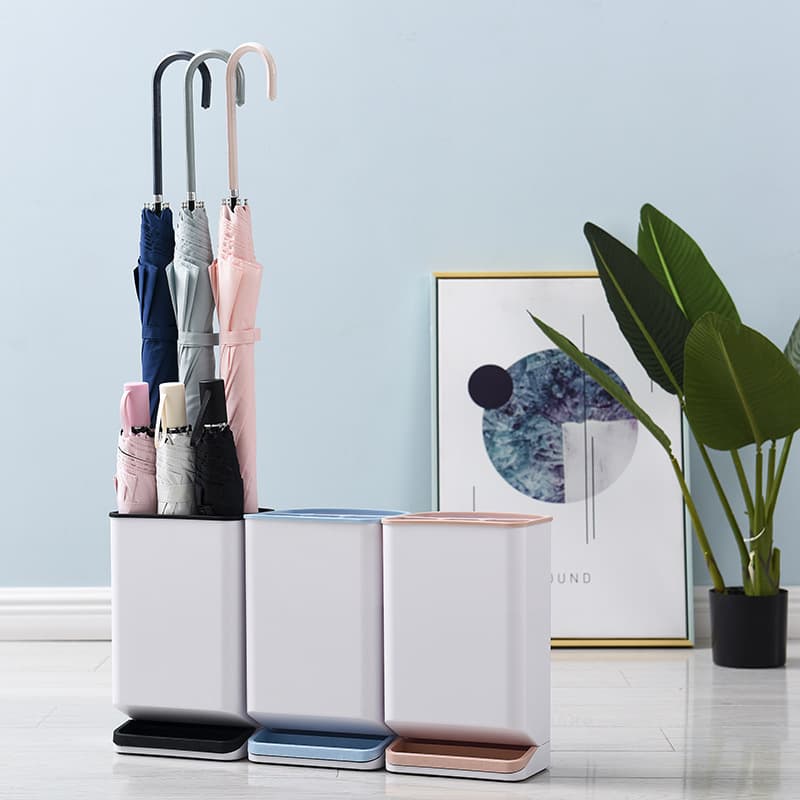 Home umbrella rack with drain tray, hotel lobby umbrella holder, floor-standing umbrella rack with 6 holes.