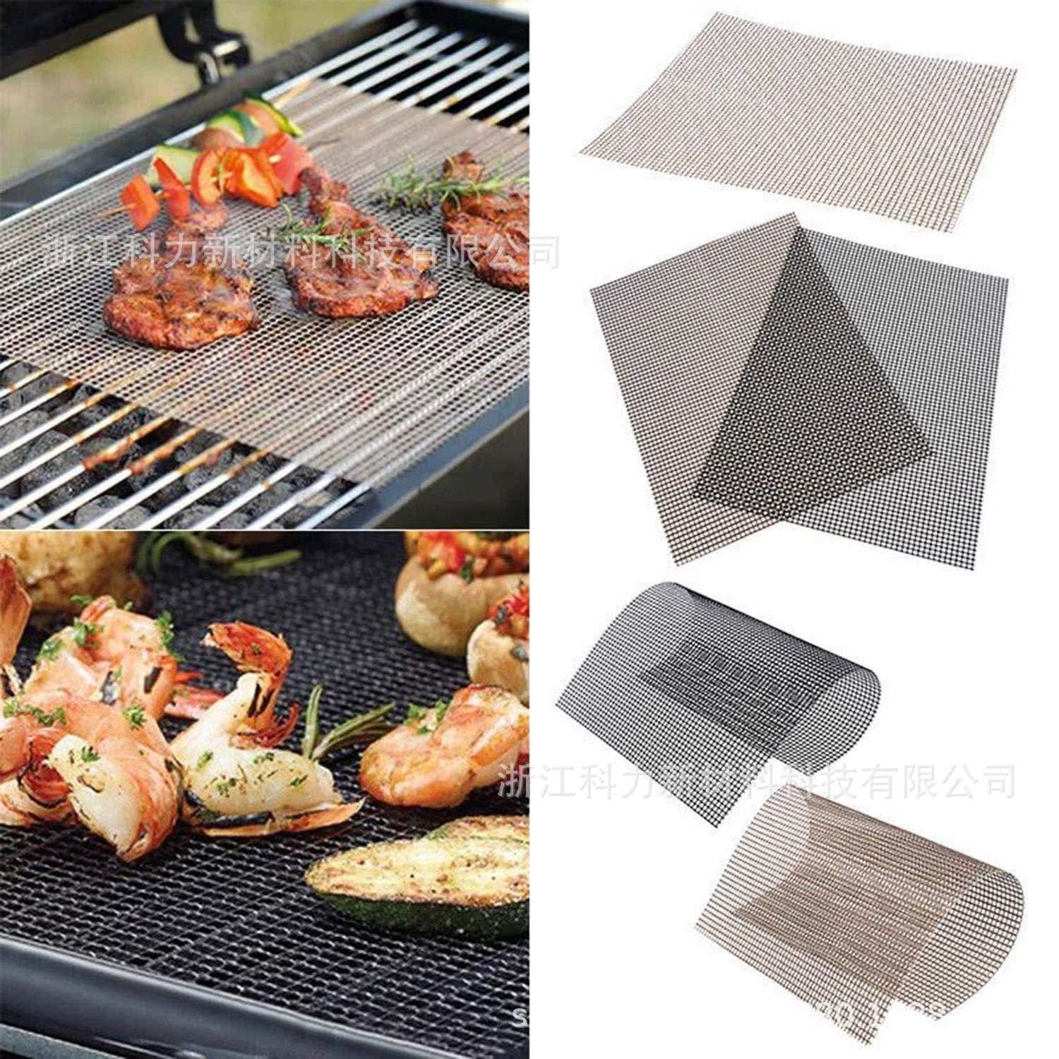 Drop Shipping Hot-Selling Teflon Non-Stick Heat-Resistant Grill Mat with Edging for Pizza