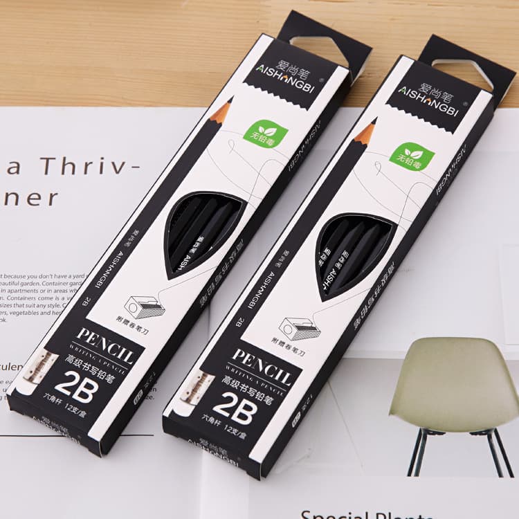 Children's Hexagonal Pencil Set for Elementary School Writing and Exams, Learning Stationery Wholesale Gift 2B Boxed Pencils