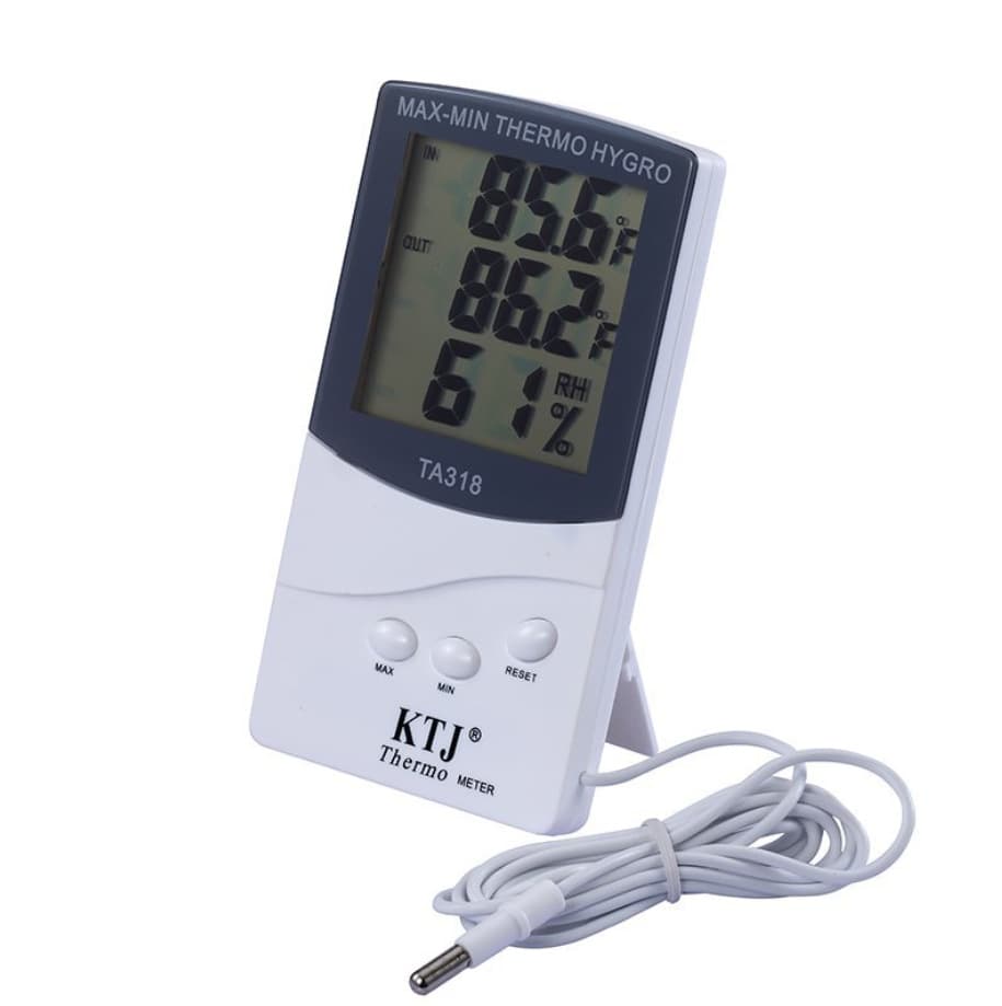 Home Electronic Thermometer and Hygrometer TA318 with 1.5m External Probe for Indoor/Outdoor Use, Simultaneous Display