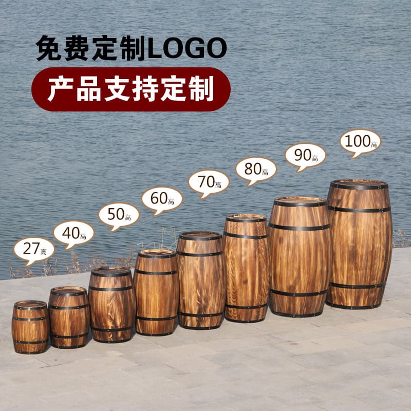 Decorative Oak Barrel Wine Barrel Solid Wood Beer Barrel Wooden Bar Wine Cellar Ornaments Wine Barrel Wedding Props Photography