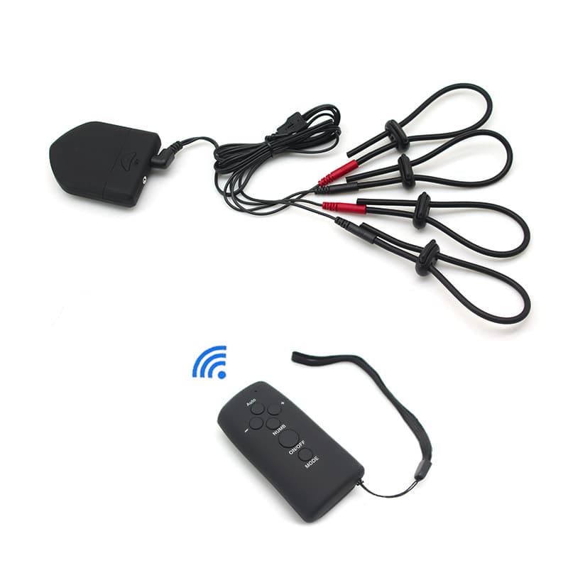 Adult sex toy wireless remote control host conductive penis ring electric shock pulse orgasm masturbation massage therapy device