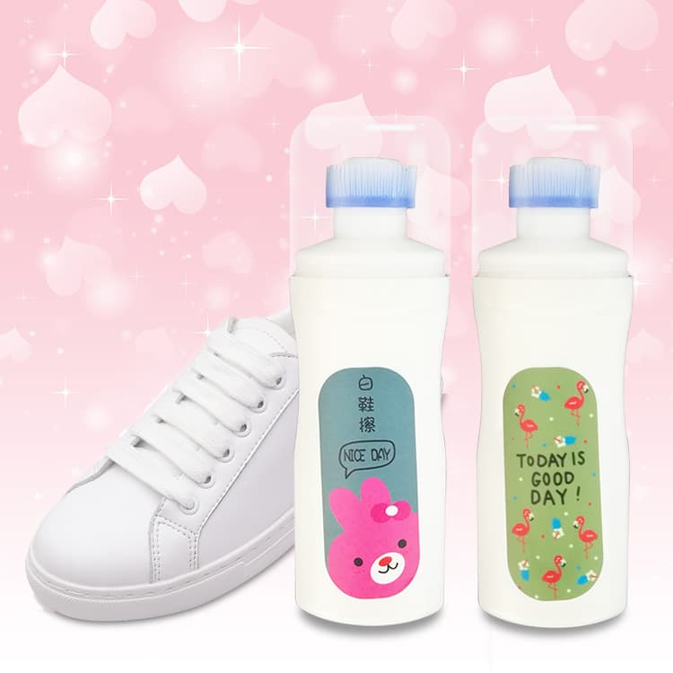 Cartoon White Shoe Cleaning Brush, One-Wipe White Sneaker Cleaner, Whitening Agent, Stain Remover, Brightening Agent, Yellowing Remover, Shoe Polish