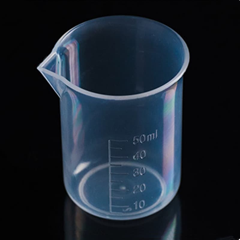 50ml transparent plastic measuring cup, graduated dispensing cup, laboratory beaker, medicine feeding cup, medical measuring cup, PP beaker