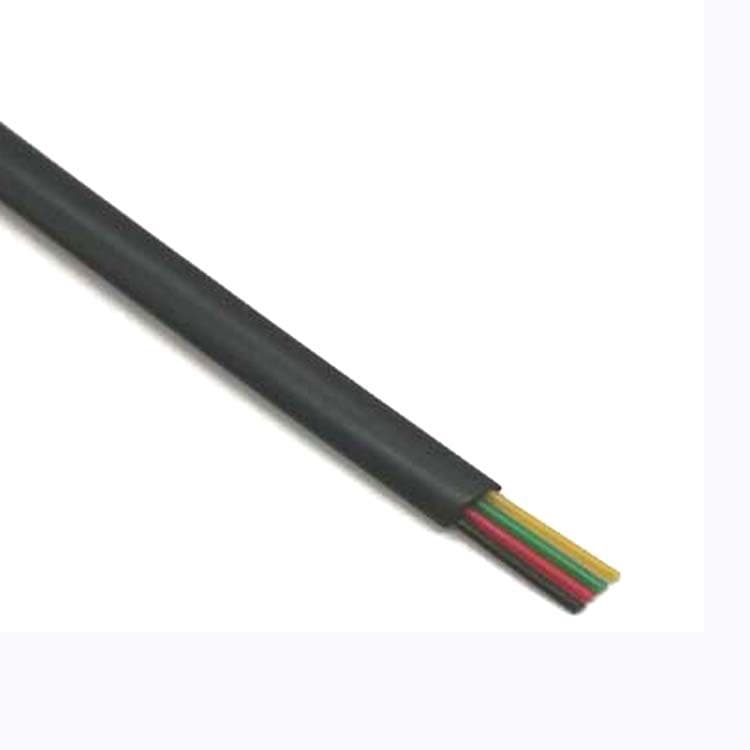 Factory direct sales, 4-core black flat telephone wire, 26AWG environmentally friendly pure copper, 1-meter four-core extension cable