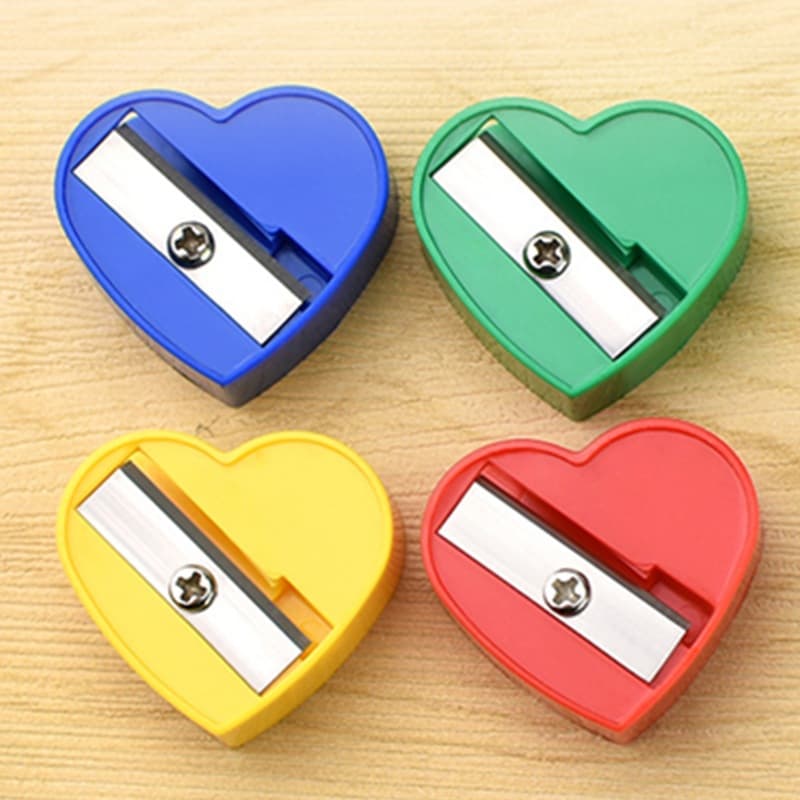 TAIHAO Heart-Shaped Pencil Sharpener, Student Pencil Sharpener, Heart-Shaped Eyebrow Pencil Sharpener