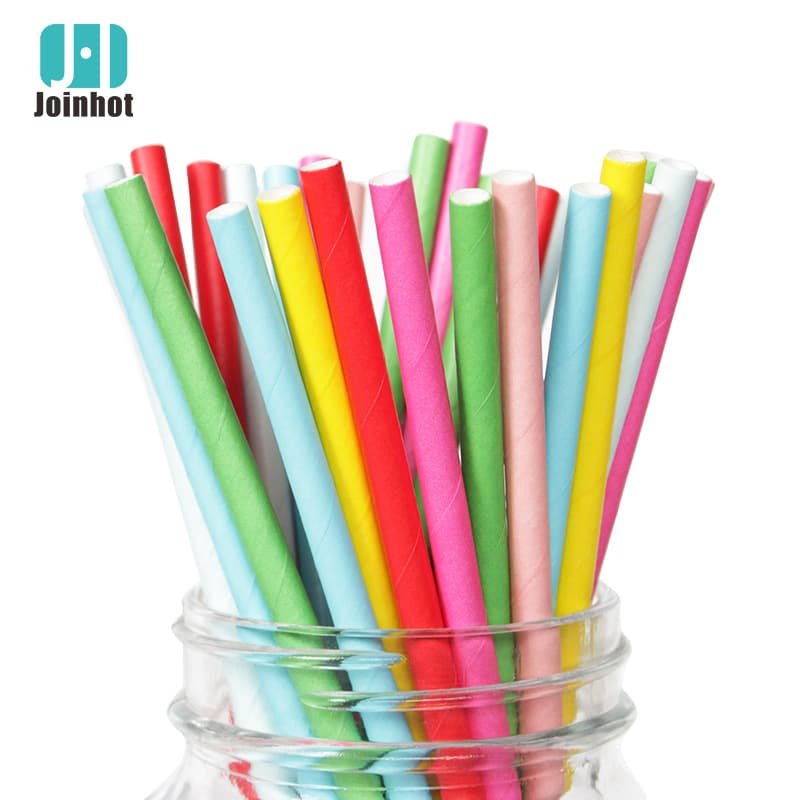 In Stock Solid Color Paper Straws, White and Black Biodegradable Eco-friendly Disposable Paper Straws