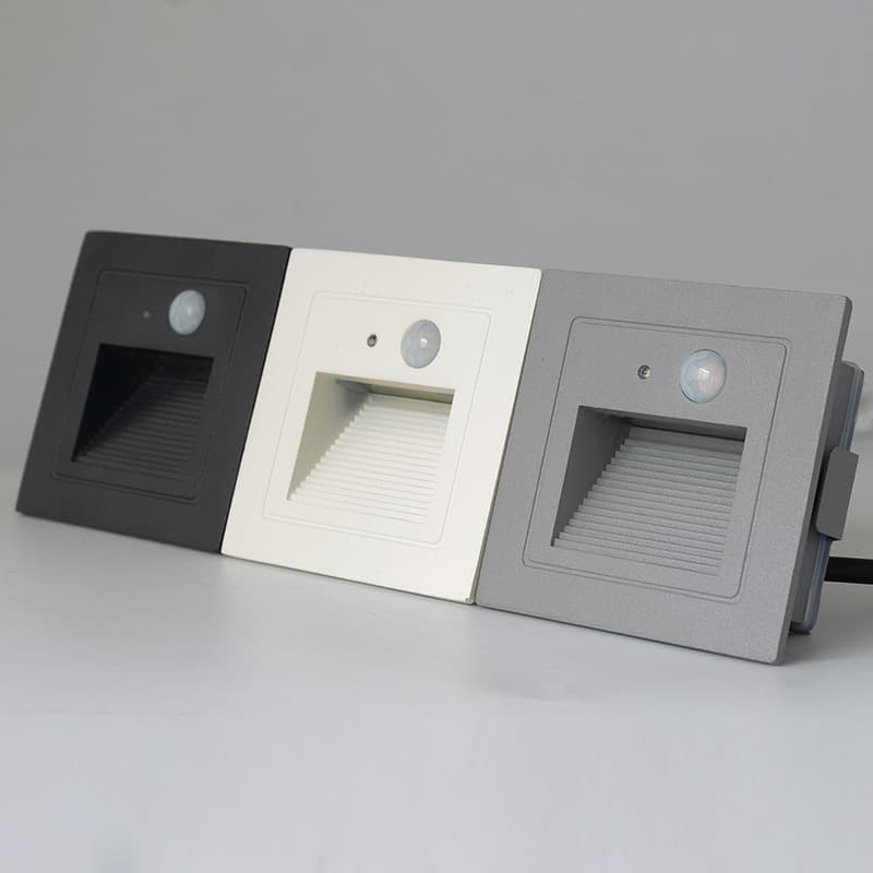 Outdoor 8585 LED Motion Sensor Step Light, Outdoor Waterproof Sensor Step Light, Recessed Aluminum Step Light