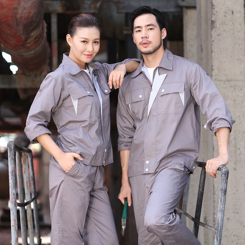 Thin long-sleeve cotton workwear set, breathable and durable engineering labor protection clothing, pure cotton summer workwear for men and women