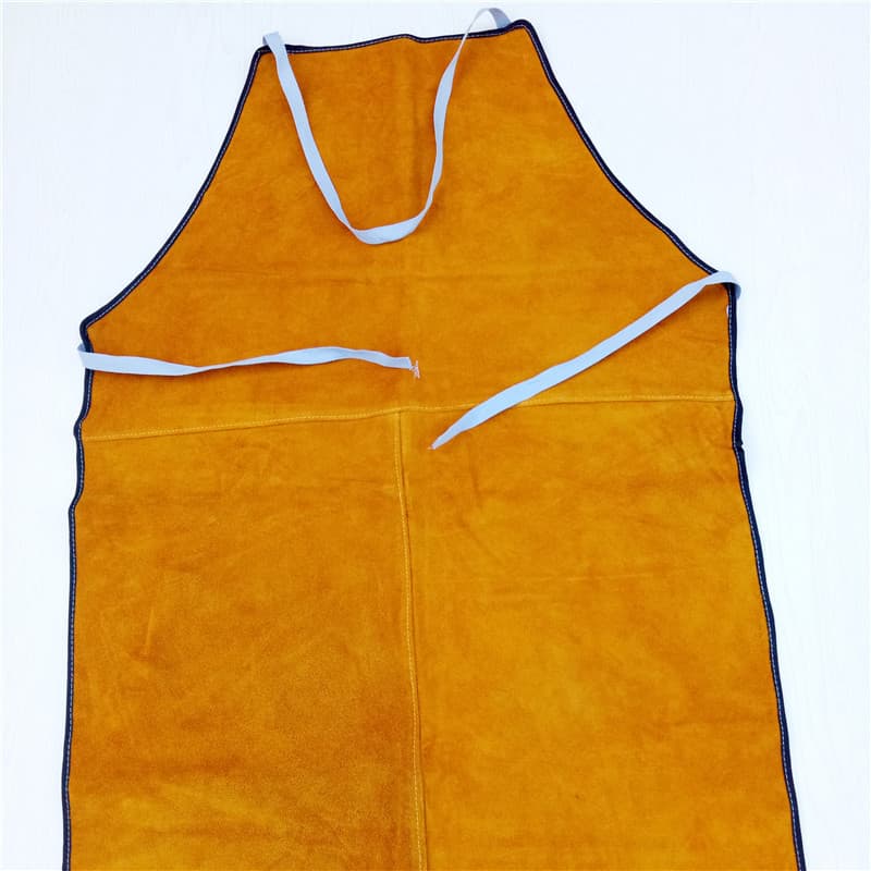 Orange Thickened Bakelite Woodworking Wear-Resistant Anti-Scald Burn Fire-Resistant Spark Leather Welding Protective Apron, Heat Insulation Protective Suit