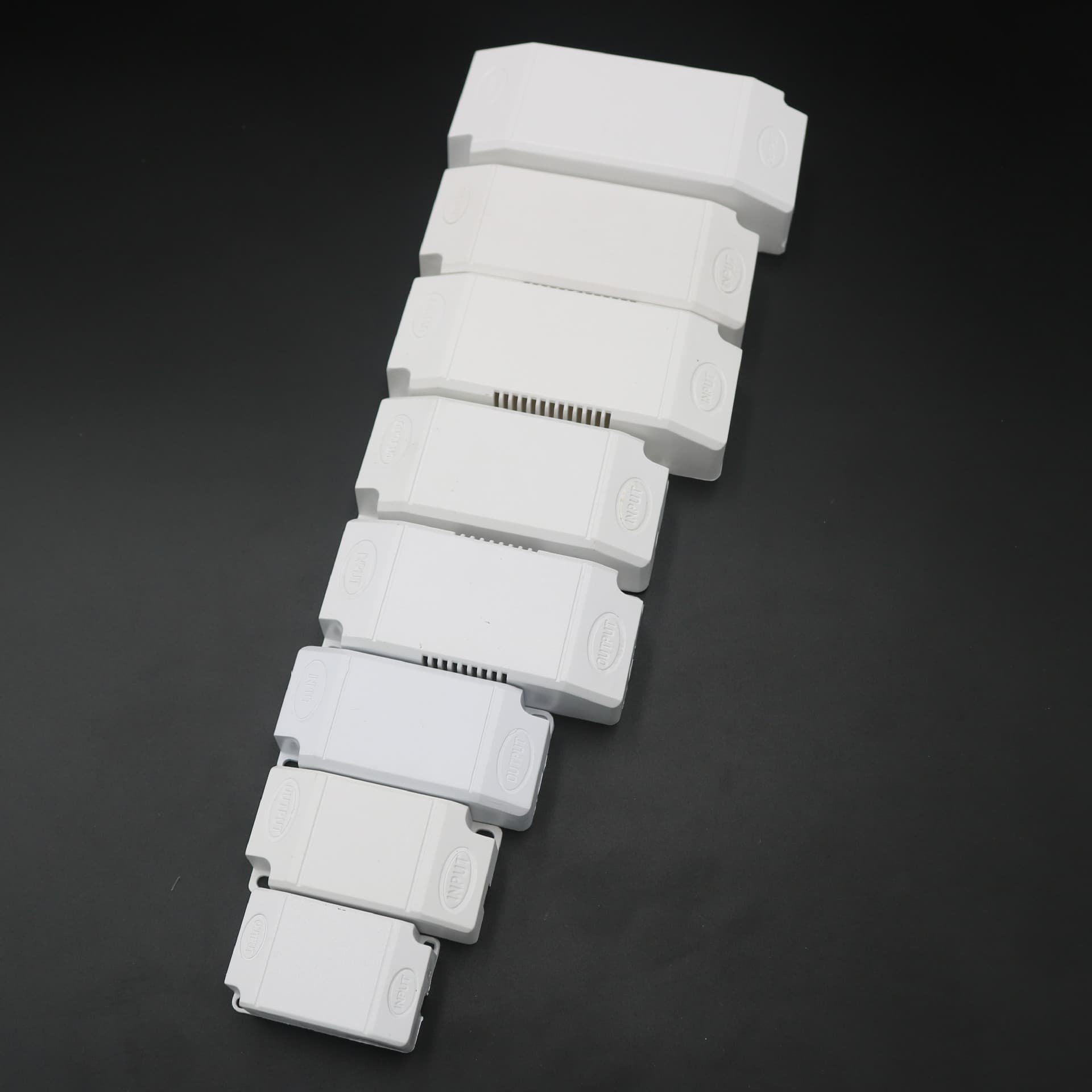 In-stock power driver shell PC flame retardant potting waterproof box, screw-free white plastic square LED power box