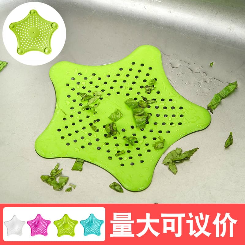 Creative Sink Filter Net Bag Silicone Kitchen Dishwashing Sink Anti-Clogging Strainer Bathroom Filter Starfish Drain Cover