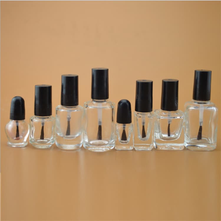 5/10/15ml Glass Nail Polish Bottle Brush Lid Refillable Liquid Blush Container Nail Art Storage Dispensing Bottle