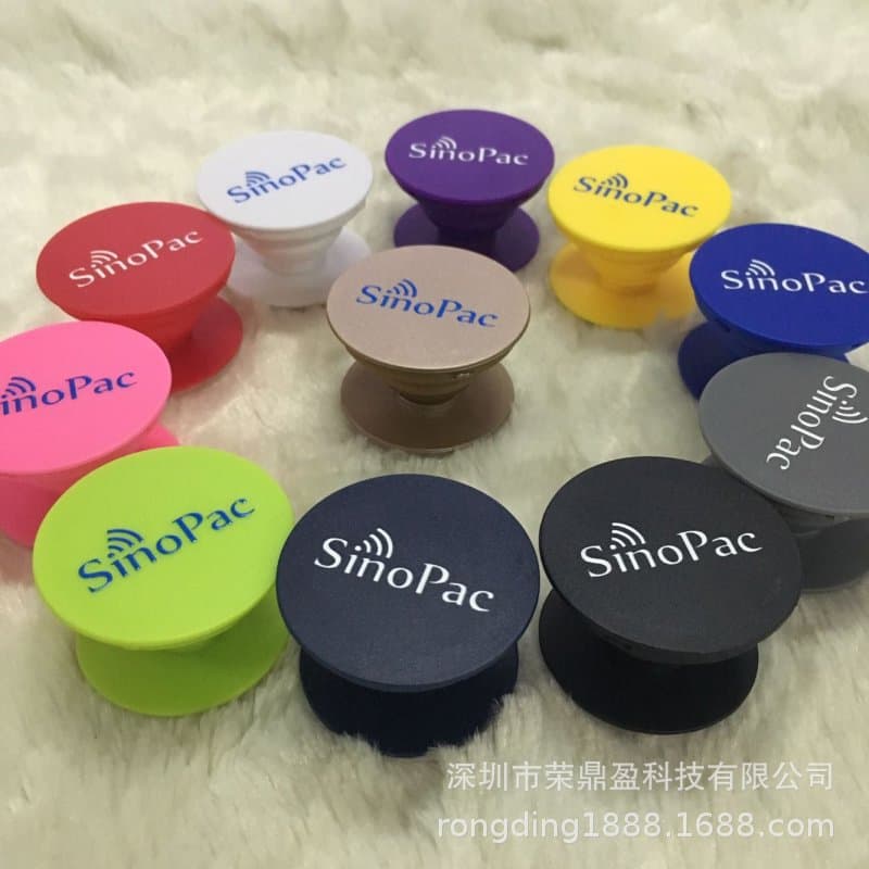 Air bag mobile phone holder Telescopic folding bracket UV printed LOGO Transparent color silk screen mobile phone air bag holder