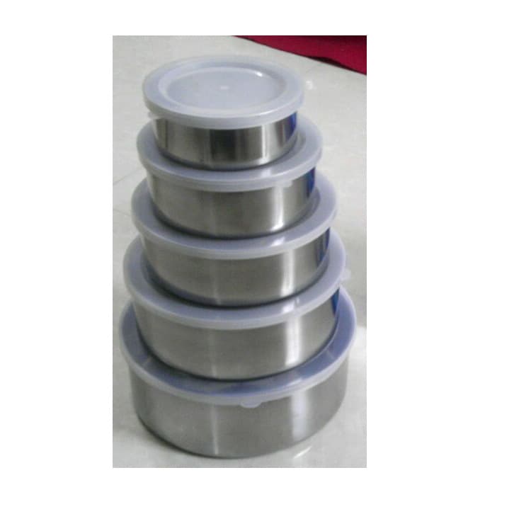 Stainless Steel Five-Piece Fresh-Keeping Set, Preservation Bowl