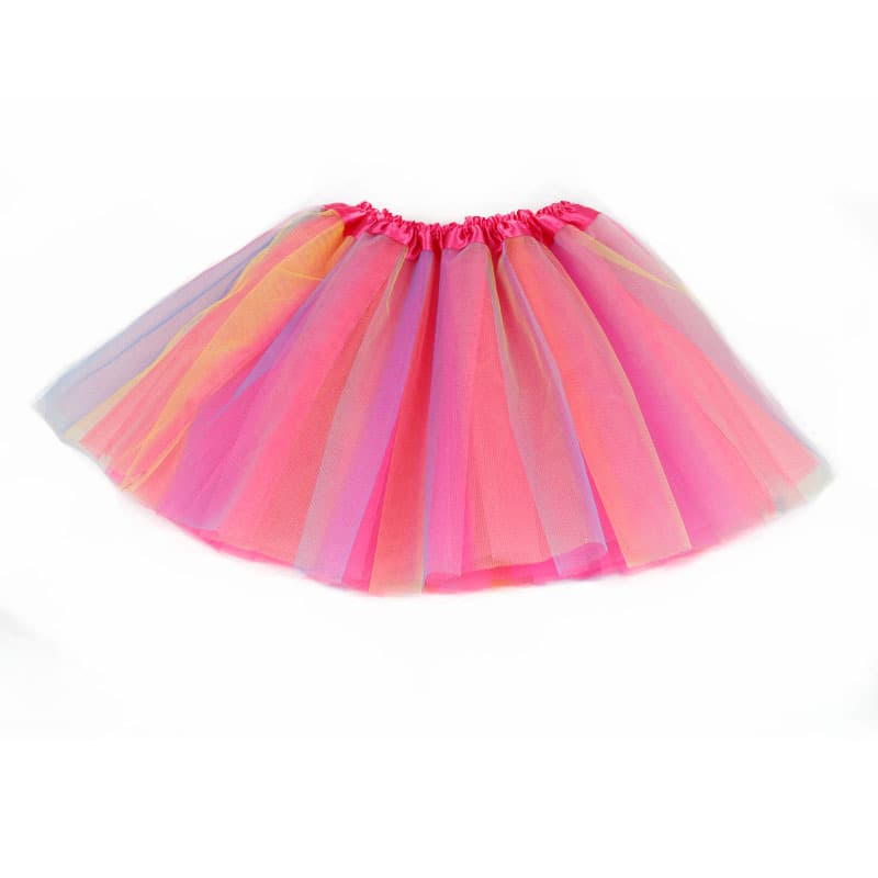 Tutu skirt gauze skirt European and American mesh children's skirt ballet puffy rainbow large skirt pleated girl