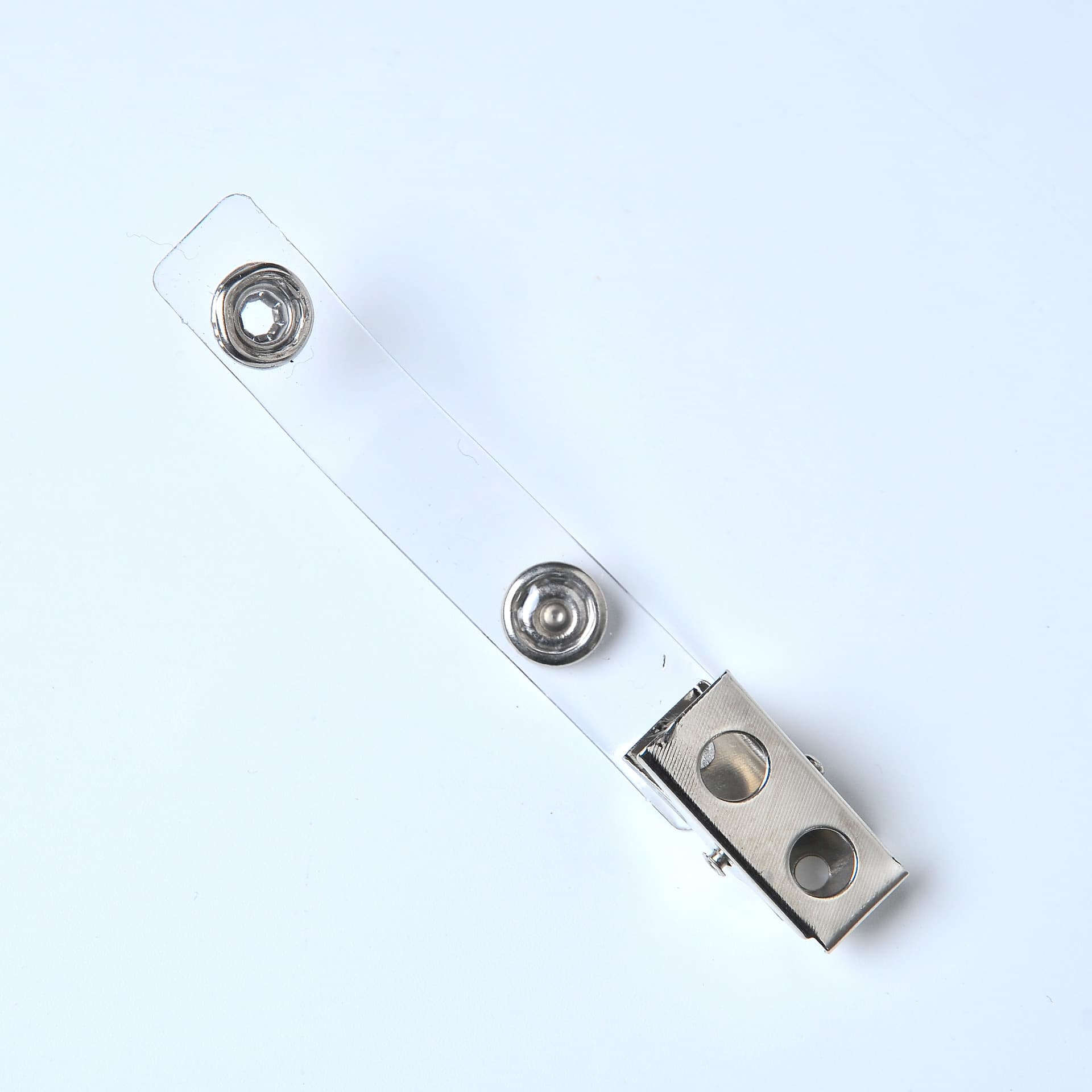 Single-hole and double-hole transparent strap metal badge clip, ID card clip, name tag clip, brand badge clip, 2-hole and 4-hole metal clip