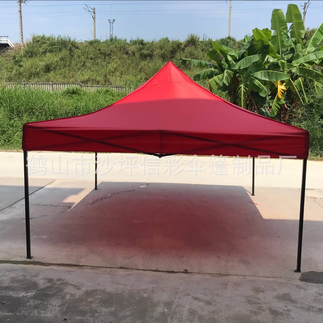 3x3 Outdoor Folding Advertising Tent, Four-Corner Umbrella for Street Stalls Wholesale, Black King Kong Factory Promotional Tent