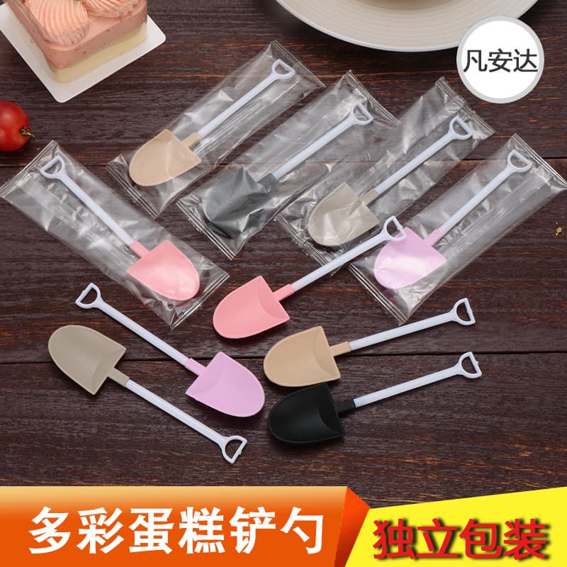 Food grade disposable plastic spoon ice cream spoon pudding dessert spoon spatula spoon cake spoon independent packaging wholesale