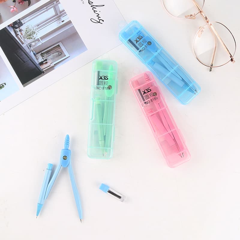 Simple compass with pencil for student exam drawing and design; engineering drawing compass set.