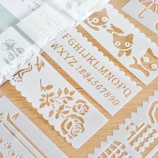 Original Long Strip Drawing Template Journal Multifunctional Hollow Lace Ruler Coloring Template Kids Handwritten Report 8 Styles Available