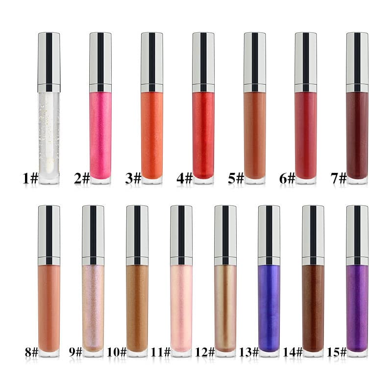 Export Cosmetics, 15-Color Lip Gloss Lip Lacquer Lip Oil, Pearl Lip Gloss, Clear Lip Oil in Stock, No Logo
